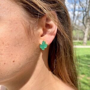 Cactus geode texture earrings
